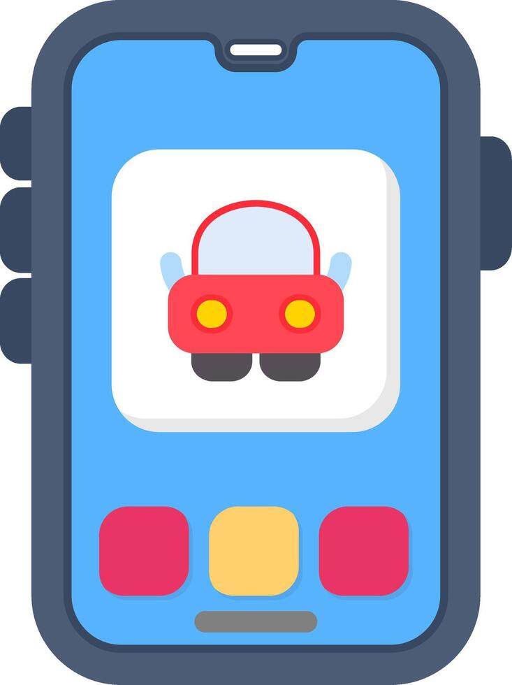 Colourful car icon for transport or GPS app vector