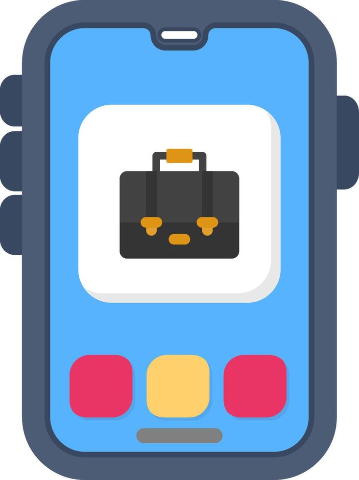 Colourful briefcase icon for business mobile tools vector