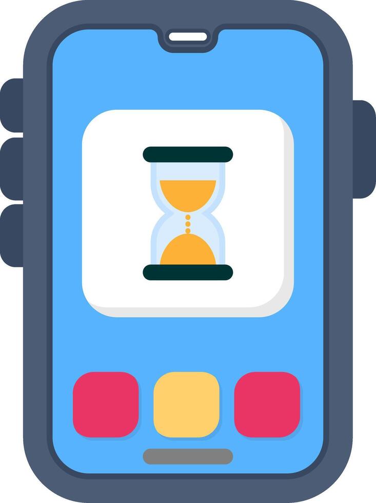 Colourful hourglass icon for time limit tracking vector