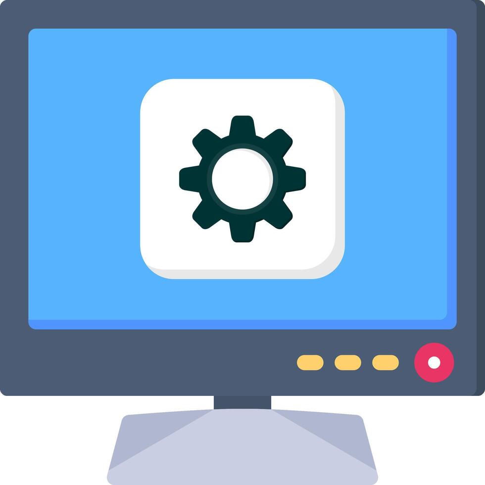 Settings Gear Colourful Flat Icon for Smart TV vector