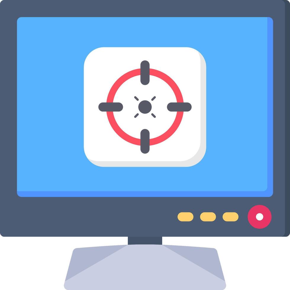 Smart TV Target Focus Colourful Icon vector