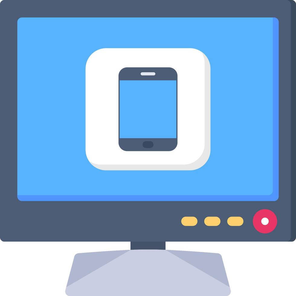 Smart Phone Icon Linked with Smart TV Feature vector