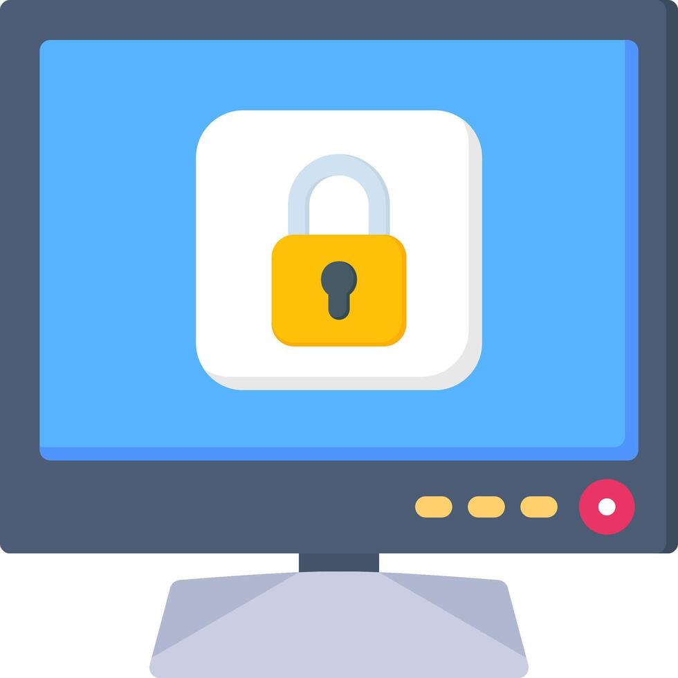 Smart TV Lock Icon for Parental Control Feature vector