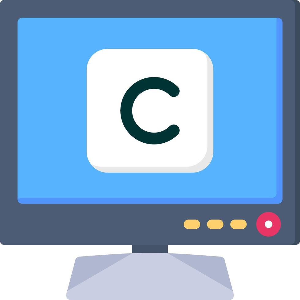 Smart TV Copyright Symbol Colourful Icon vector