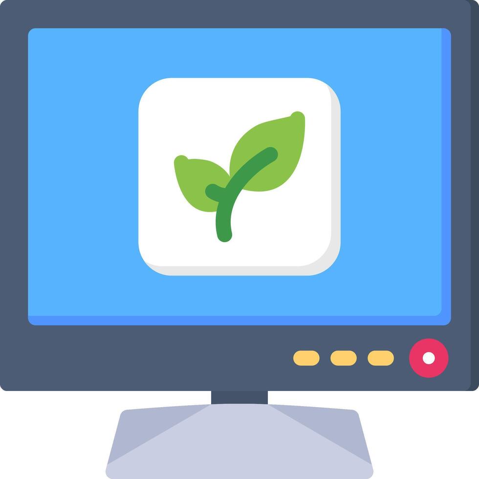 Eco Icon for Smart TV Energy Saving Mode vector