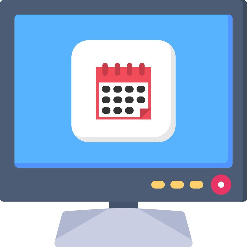 Smart TV Calendar Icon for Scheduling Programs vector