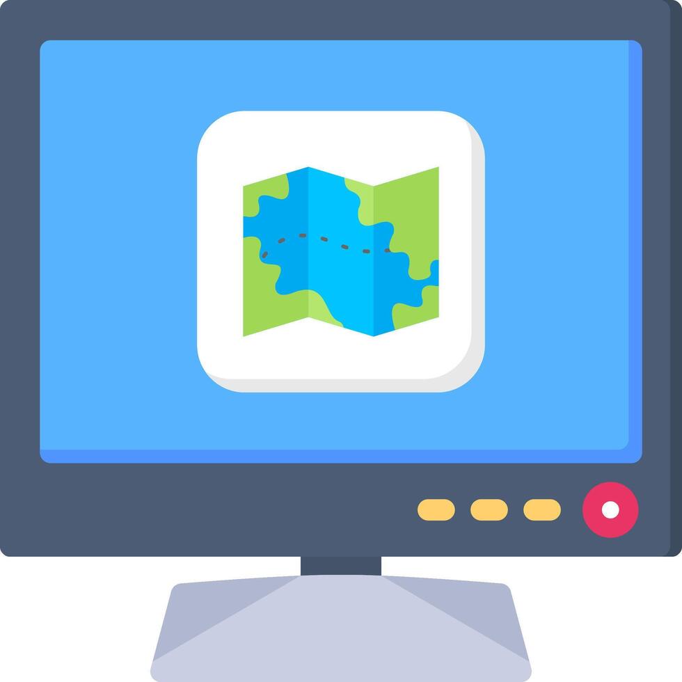 Smart TV Map Icon for Location Based Services vector