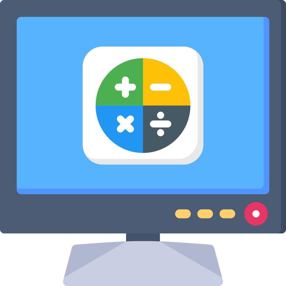 Smart TV Calculator App Colourful Flat Icon vector