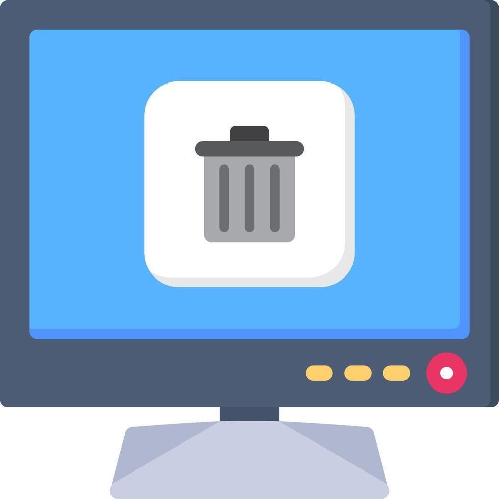 Smart TV Garbage Bin Icon for Deleting Files vector