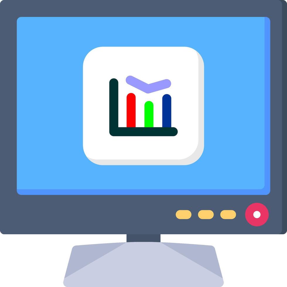 Charts Icon for Smart TV Performance Analysis vector