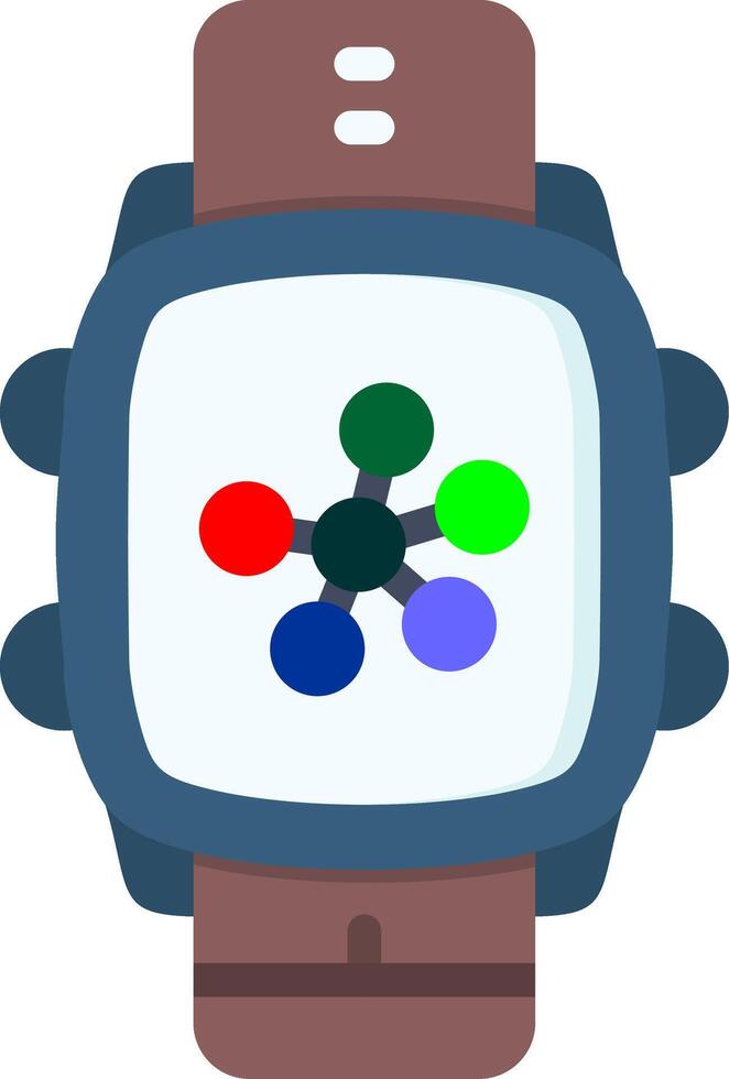 Smartwatch Network Icon in Bright Colors vector