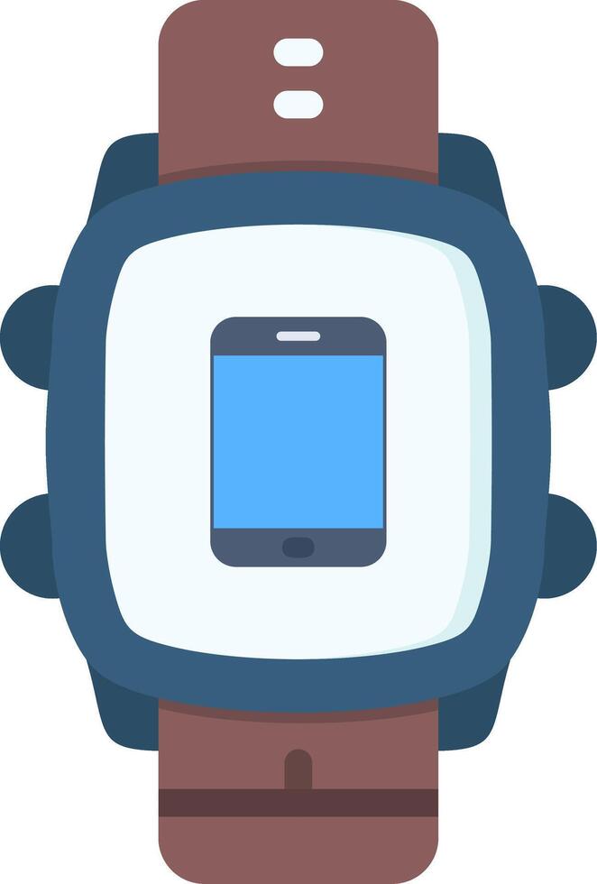Colorful Smart Phone Icon Linked to Smartwatch vector