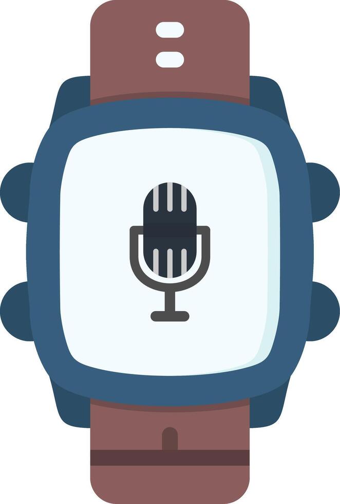 Smartwatch Microphone Icon for Voice Commands vector
