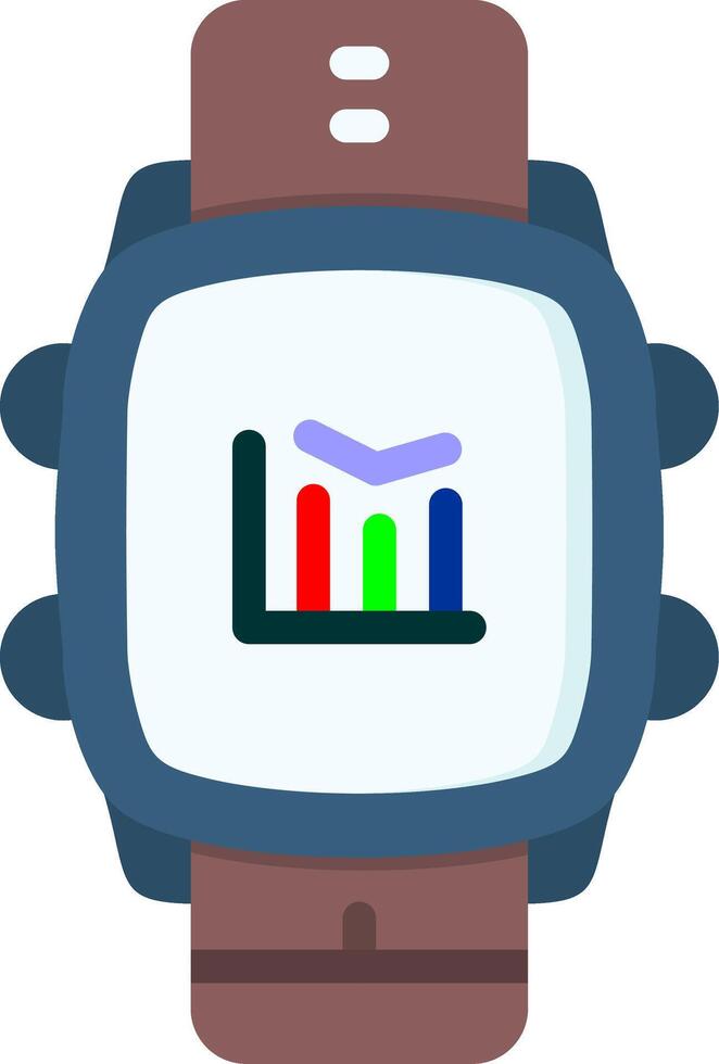 Charts Icon in Smartwatch for Fitness or Finance vector