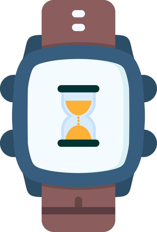 Hourglass Icon in Smartwatch Timer Feature vector