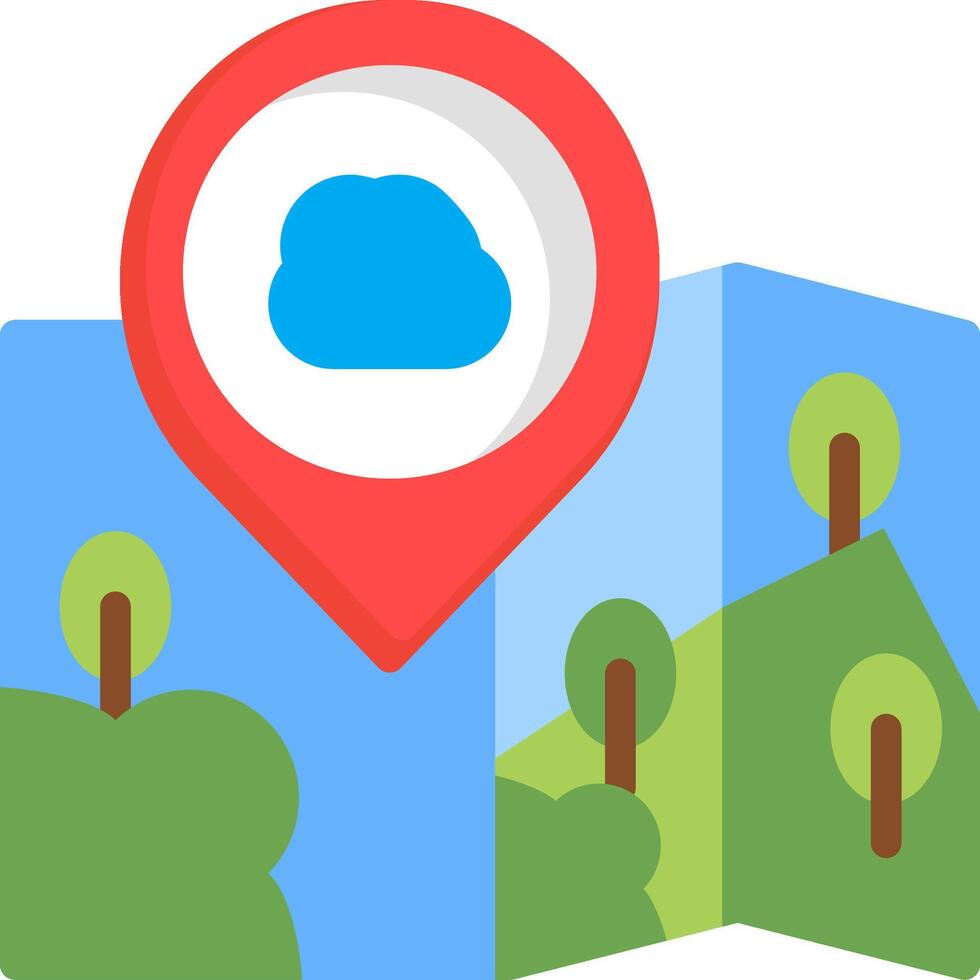 Cloud Sync Map Storage Icon vector