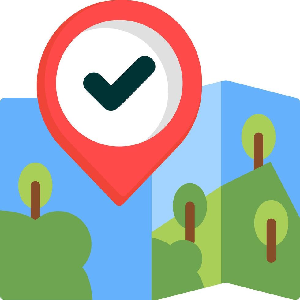 Tick Approved Location Icon vector