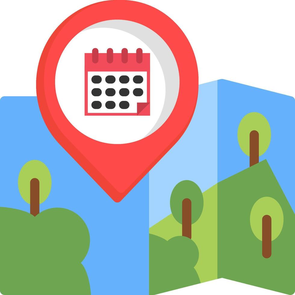 Calendar Map Event Date Icon vector