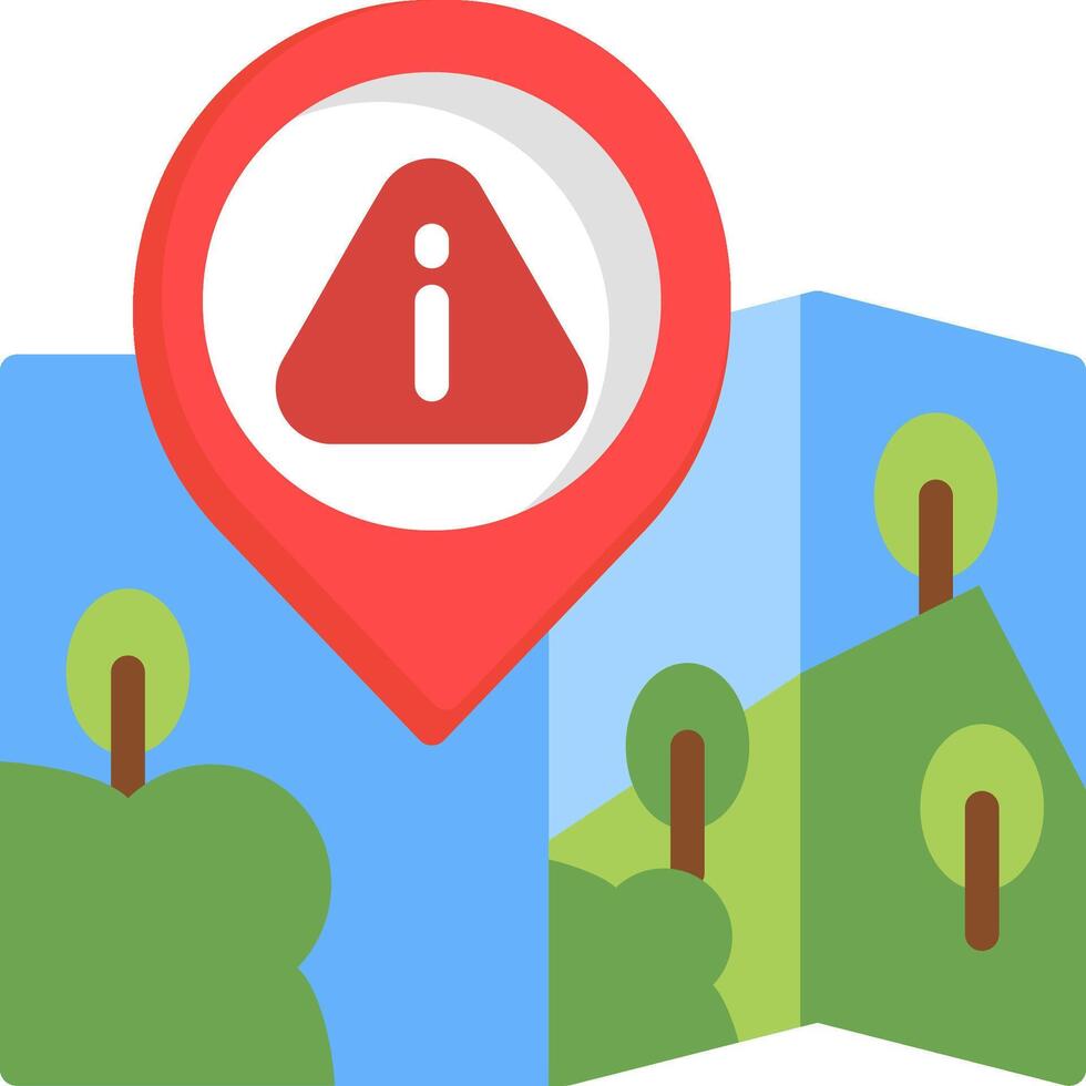 Error Problem Area Map Icon vector