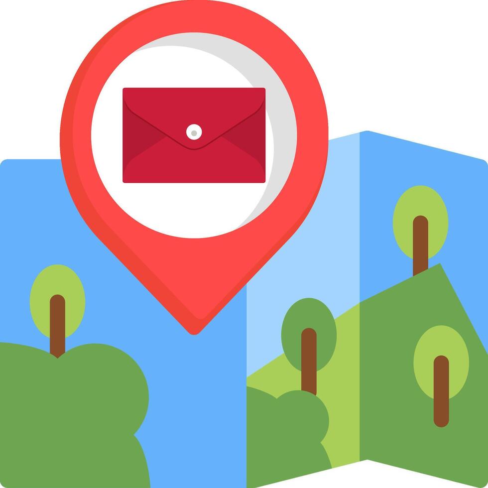 Email Address Map Icon vector