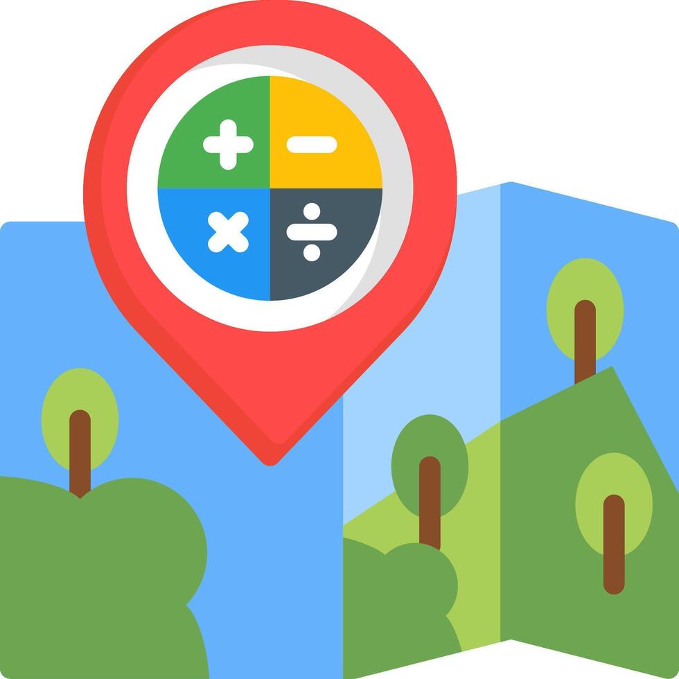 Calculator Route Distance Icon vector