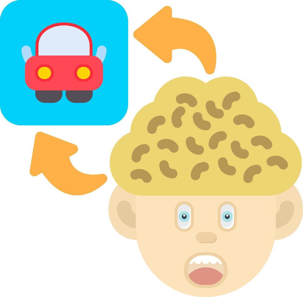 Colourful Car Icon for Mental Journey vector
