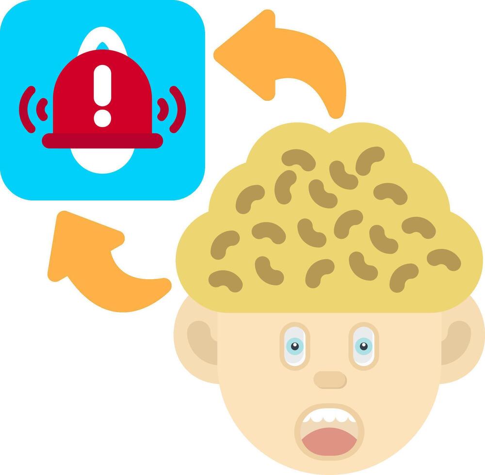 Colourful Alarm Icon for Mental Alertness vector