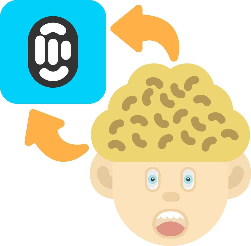 Colourful Fingerprint Icon for Mind Identity vector