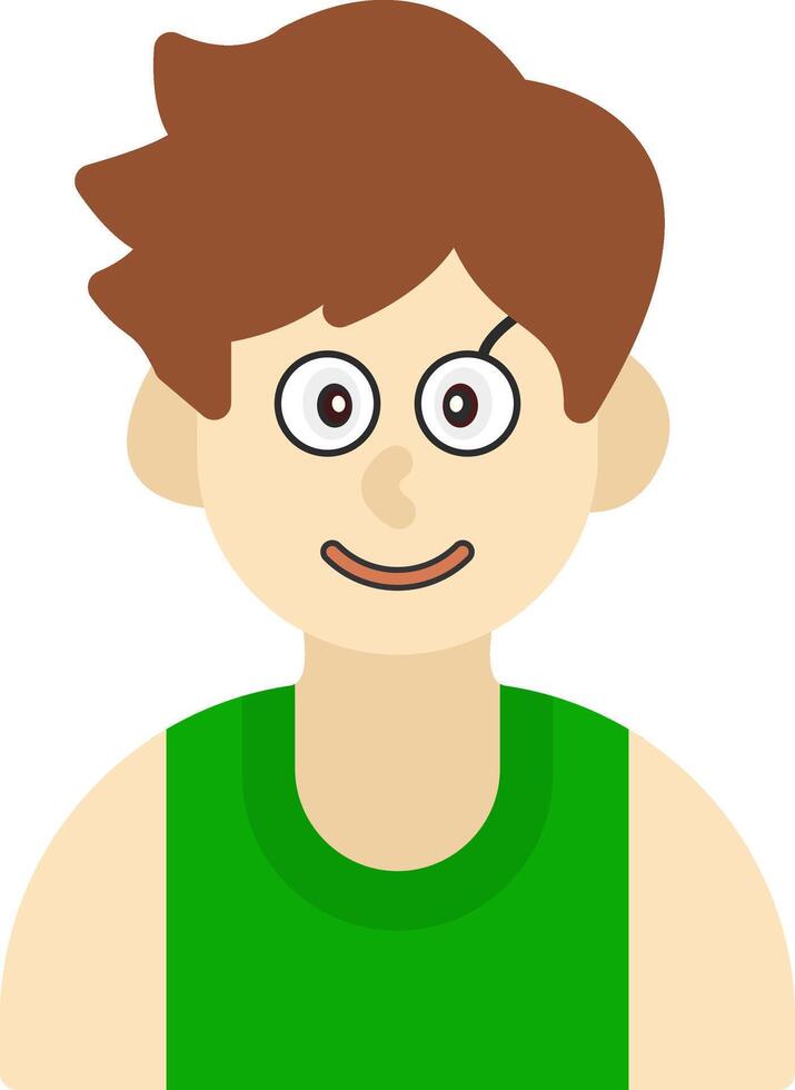 Nerdy Boy Colourful Face Icon vector