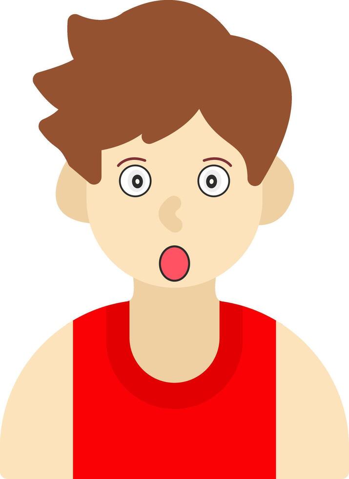 Surprised Expression Flat Icon vector