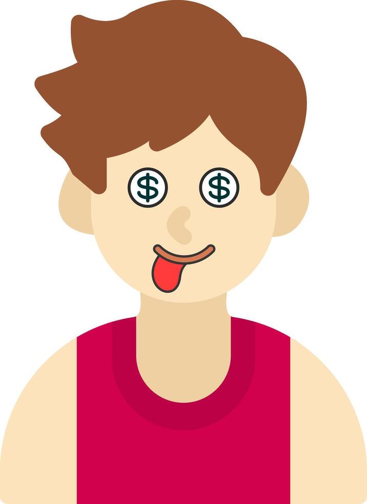 Greedy Young Boy Icon vector