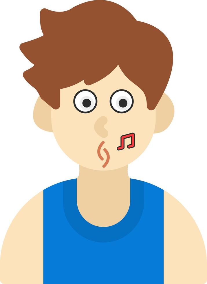 Whistling Boy Flat Icon vector