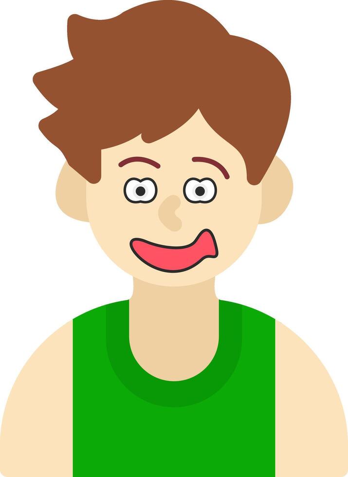 Grinning Young Boy Flat Icon vector
