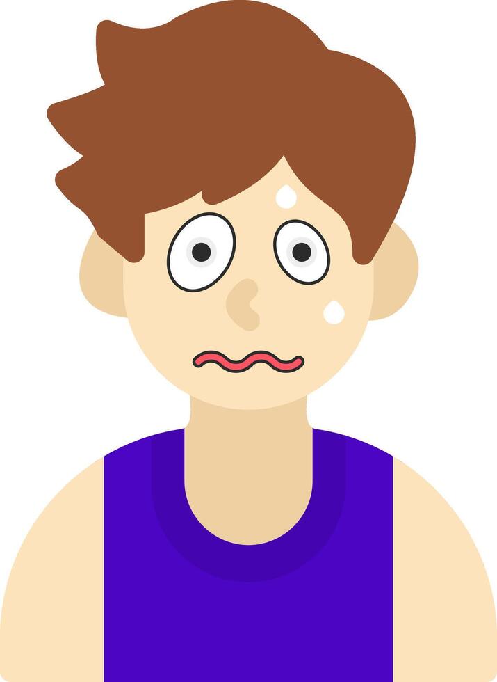 Nervous Expression Flat Cartoon vector