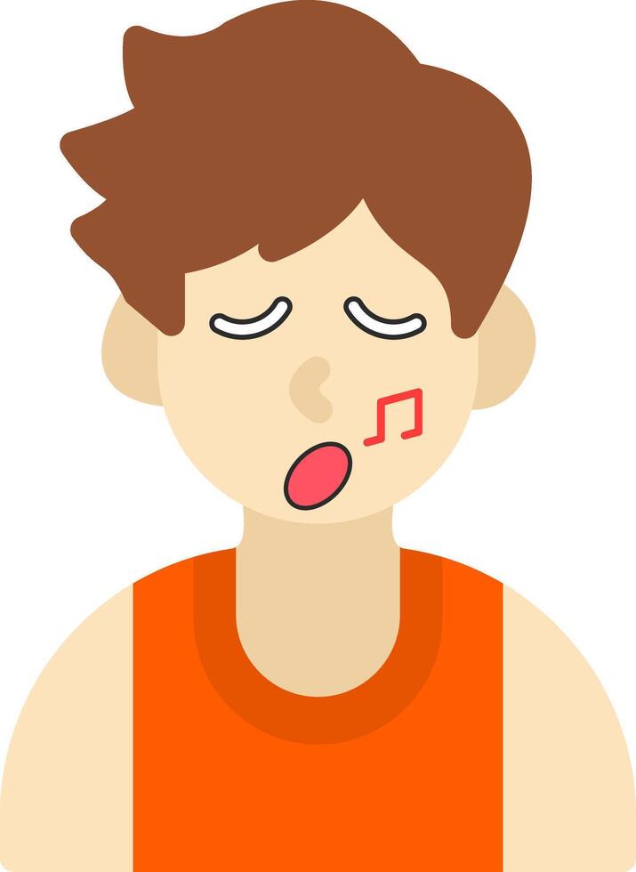 Singing Expression Cartoon Boy vector
