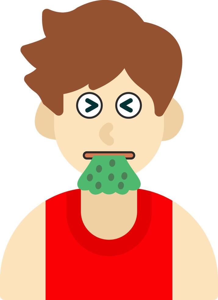 Vomiting Face Colourful Flat Icon vector