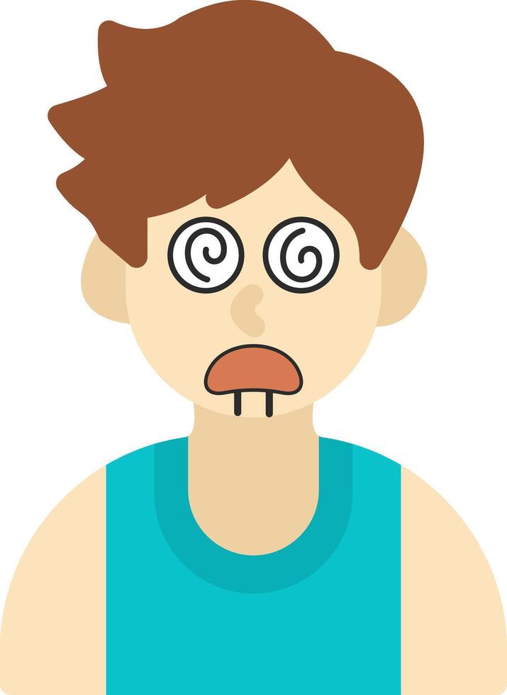 Dazed Boy Flat Style Icon vector