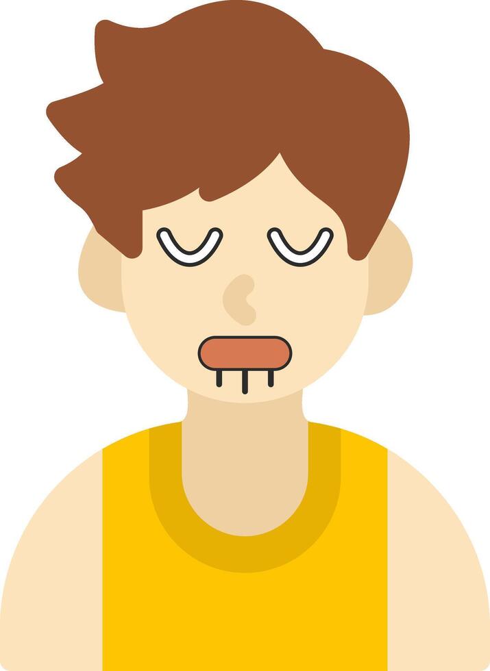 Drooling Expression Flat vector