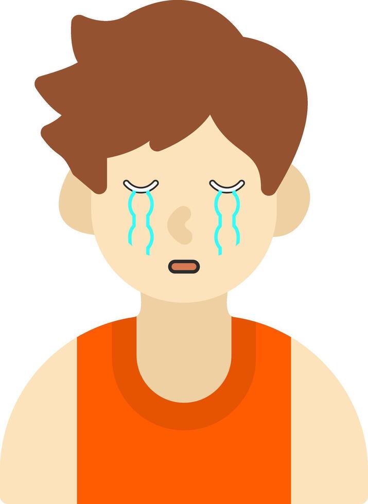 Loudly Crying Boy Emoji Icon vector