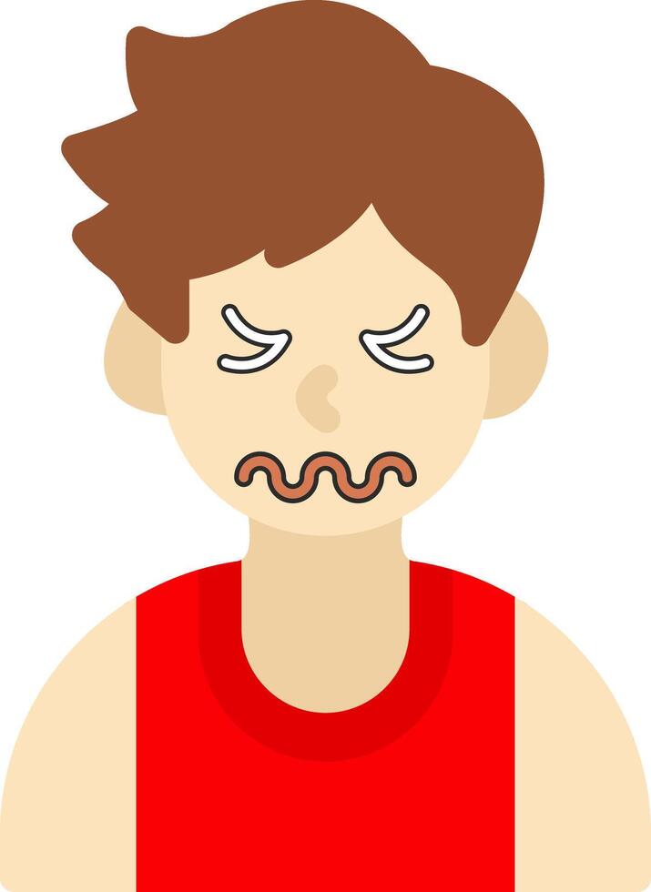 Disgusted Face Young Boy Icon vector