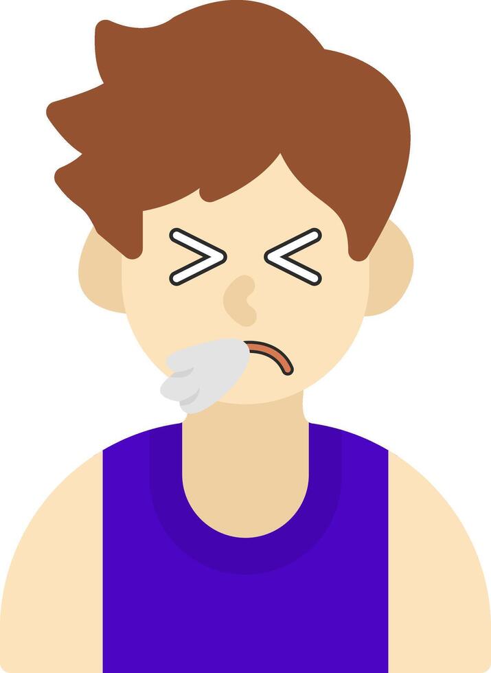 Sneezing Boy Colourful Emoji vector