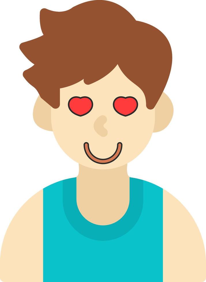 Boy Smiling With Love Eyes vector