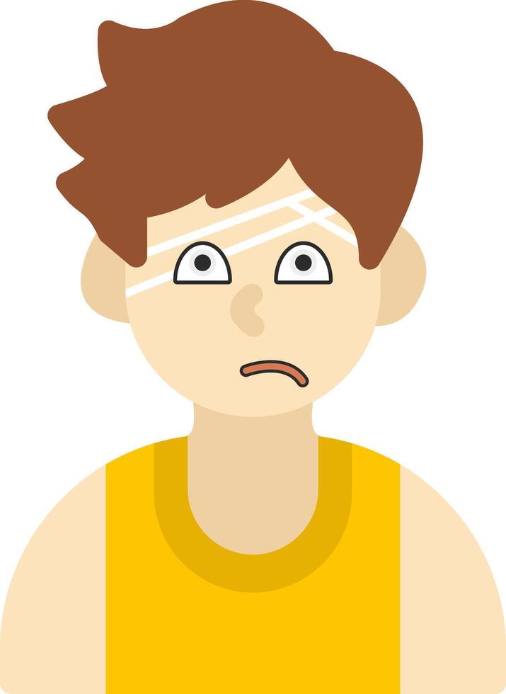 Bandaged Head Sick Boy Icon vector