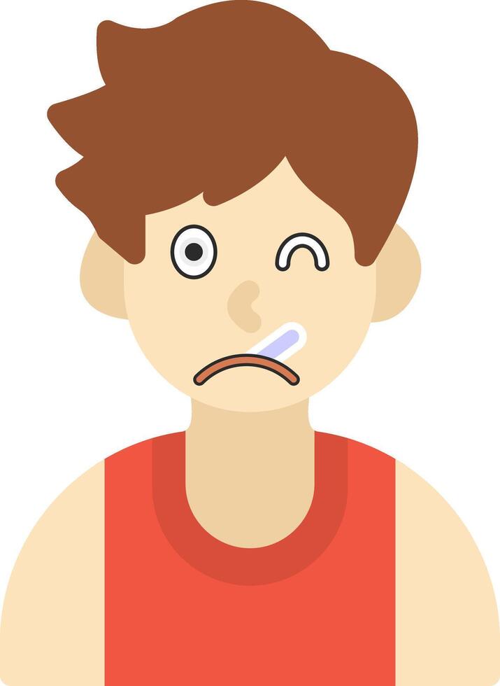 Boy With Thermometer vector