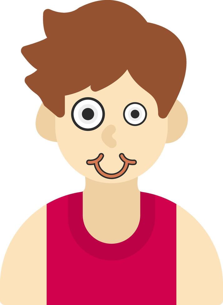 Zany Boy Funny Face Icon vector