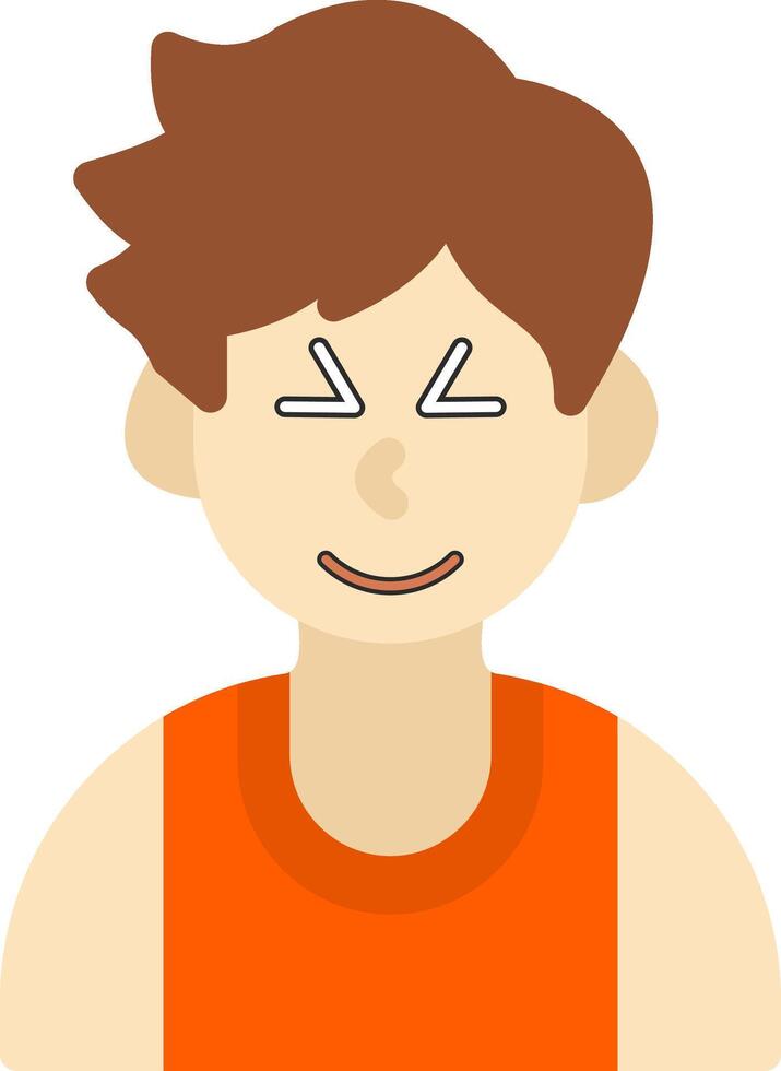 Cute Boy Face Flat Emoji vector
