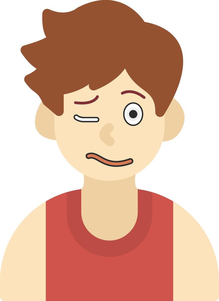 Woozy Expression Flat Cartoon vector