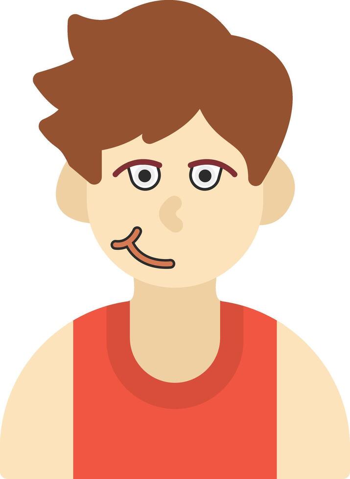 Wry Smile Expression Flat Icon vector
