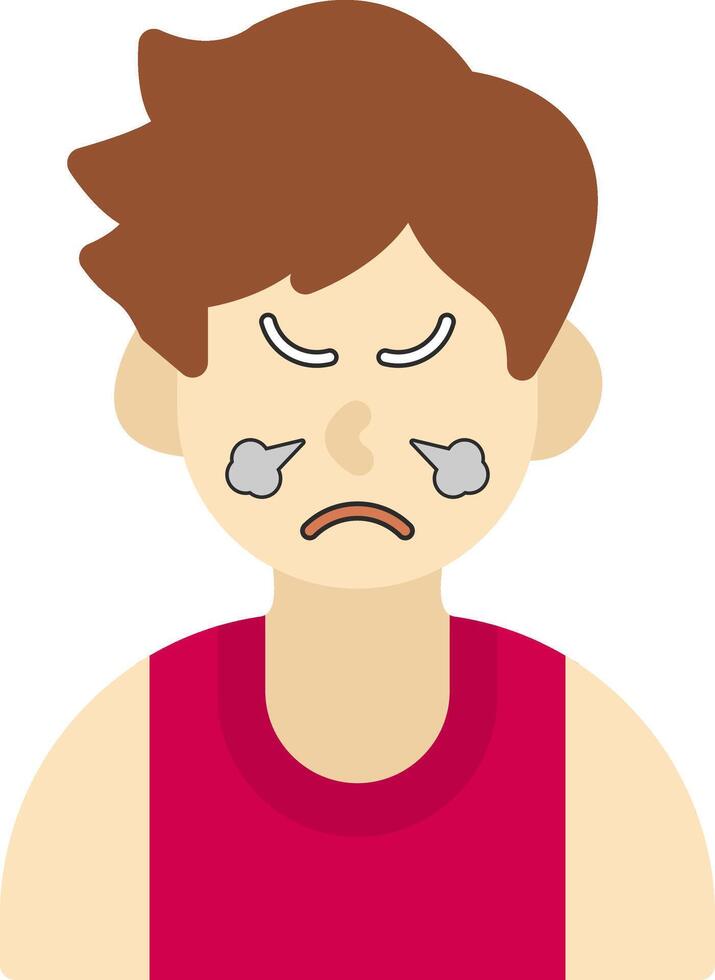 Steaming Face Flat Boy vector