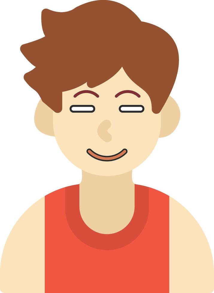 Happy But Relieved Boy Icon vector